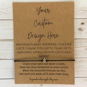 Custom Wish Bracelet, Personalized Team Gifts, Bulk Orders, Your Design Logo