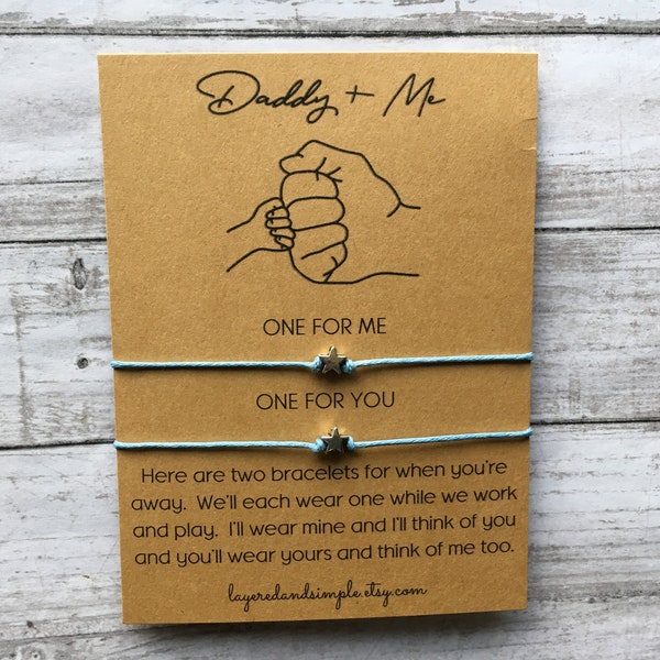 Daddy and Me Bracelets, Father and Son Bracelets, Separation Anxiety, Back To School, Security Bracelet Set, Comfort Bracelets, Anxiety Gift