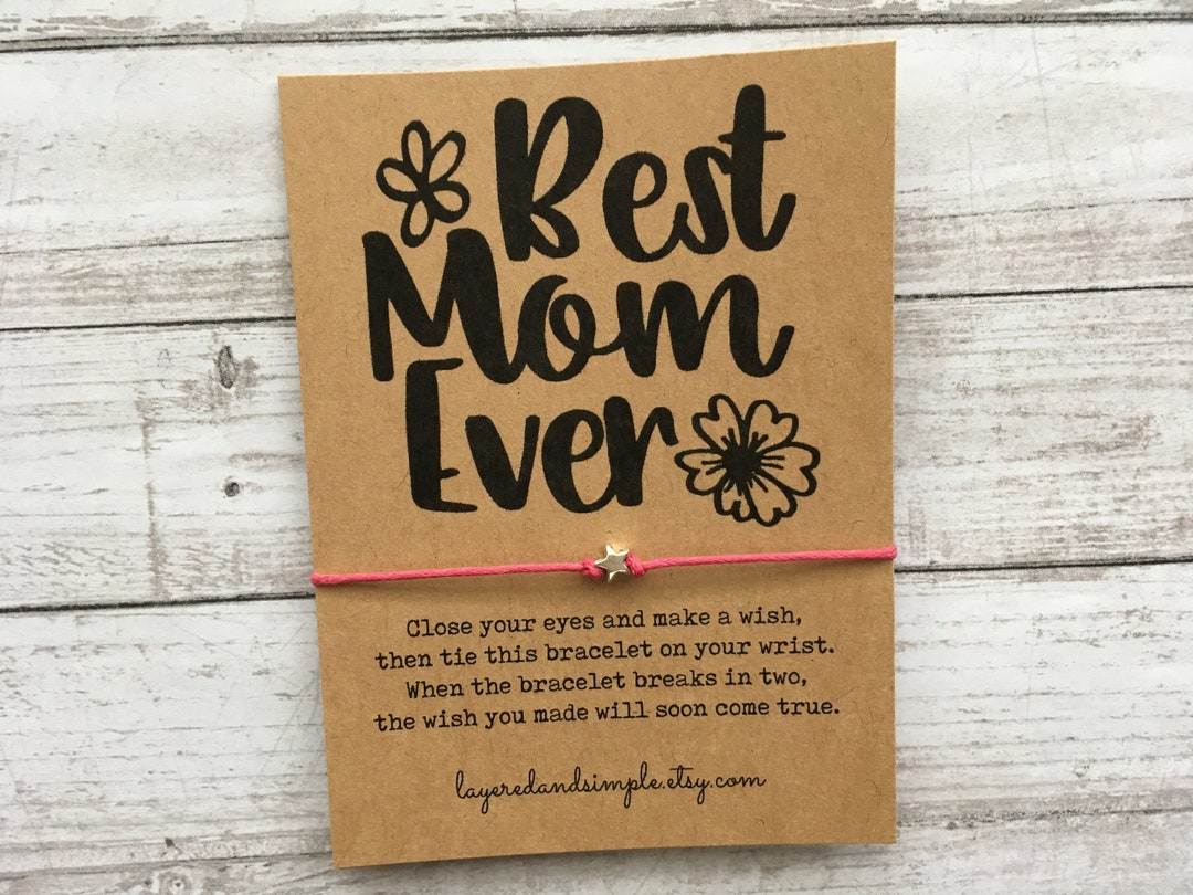Best Mom Ever Wish Bracelet, Mom Gift, Mom Bracelet, Mom Birthday Gift ...