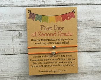 First Day of Second Grade Back to School Wish Bracelet Set