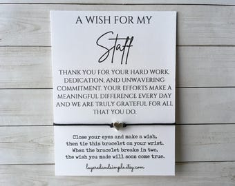 Staff Appreciation Wish Bracelets Custom Personalized Team Gifts Bulk Employee Gifts Thank You Favors