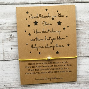 Good Friends are like Stars, Wish Bracelet, Friendship Bracelet, Gift for Friend, Long Distance Gift, Long Distance Relationship Best Friend