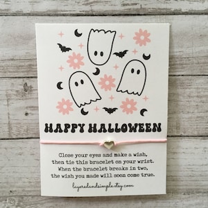 Halloween Wish Bracelet, Happy Halloween Gift, Halloween Bracelet, Halloween Jewelry, String Bracelet, Halloween Charm Bracelet, Bulk Custom