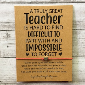 Teacher Gifts, Teacher Appreciation Gift, Teacher Week Gifts, Teacher Week, Teacher Wish Bracelet, Preschool Teacher Gifts, Gift for Teacher