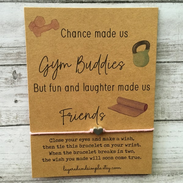 Gym Buddy Wish Bracelet, Fitness Gift