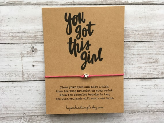 You Got This Girl, Wish Bracelet, Encouragement Gift, Positive