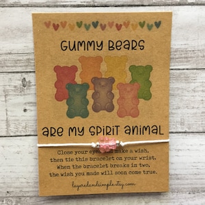 Gummy Bear Bracelet, Gummy Bear Birthday Party, Gummy Bear Charm, Gummy Bear Party Favors, Gummy Bear Wish Bracelet, Gummy Bear Lover Gifts