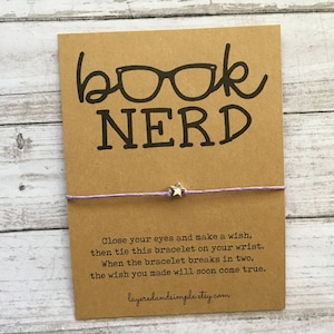 Book Lover Gift, Gift for Book Lover, Gifts for Readers, Book Nerd, Book Club Gift, Book Nerd Wish Bracelet, Gift for Librarian, Book Tok