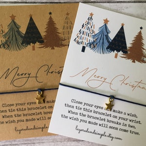 Bracelet de Noël personnalisé, Noël 2024 personnalisé, cadeaux de Noël personnalisés, bracelet de voeux de Noël, cadeaux de Noël secret