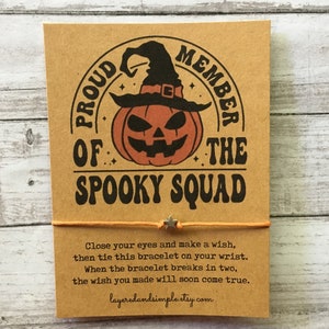 Spooky Squad Bracelet, Halloween Bracelet, Horror Movie Gifts, Halloween Gifts, Halloween Party Favors Bulk, Proud Member Spooky Squad Gifts