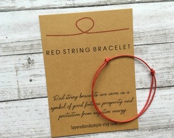 Pulsera de hilo rojo, protección contra la buena suerte, cordón ajustable