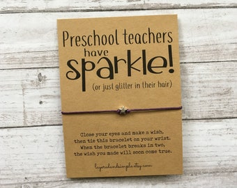 Wish Bracelet, Teacher Gifts, Teacher Appreciation Gift, Teacher Wish Bracelet, Preschool Teacher Gifts, Unique Gifts for Teachers, Nursery