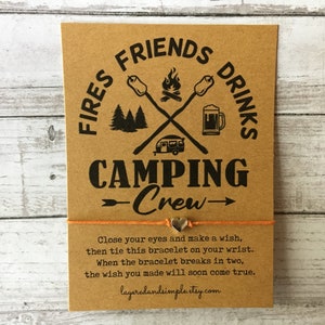 Camping Geschenke, Camp Geschenke, Camping Wunsch Armband, Sommer Camp Geschenke, Glamping Geschenke, Camping Party Gefälligkeiten, Sommercamp, Benutzerdefinierte Camp Geschenke