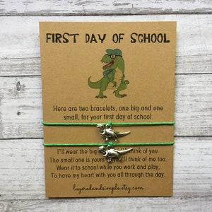 Mom and Son Back to School First Day of School Gift, Mom and Son Bracelet, Mom and Son Matching Bracelets, First Day of Kindergarten Boy