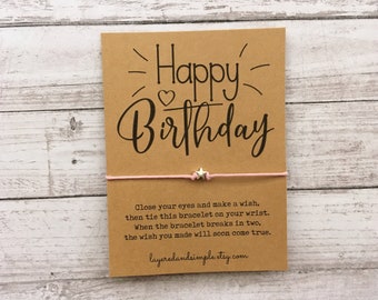 Birthday Wish Bracelet: Personalized Cord Bracelet Gift