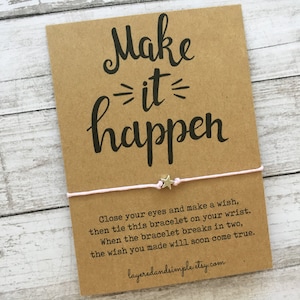 Pulsera de deseos, pulsera que suceda, regalo de pulsera de deseos, pulsera inspiradora, pulsera mantra, regalo motivacional, pulsera de mensajes