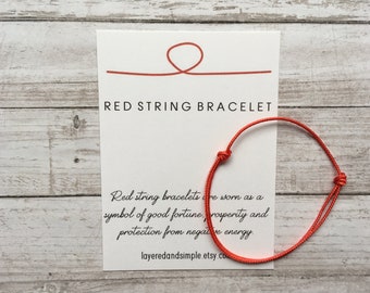 Pulsera de hilo rojo, protección de la Cábala, amuleto de la buena suerte