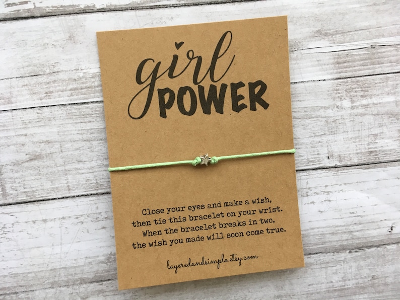 Gifts for Girls Inspirational Gift Girl Power Feminist Wish Bracelet Empowerment Bracelet Bulk Feminist Bracelet Girl Power Bracelet