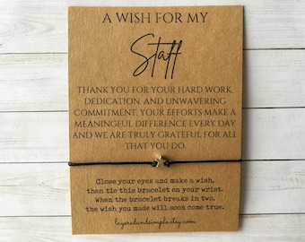 Custom Wish Bracelets Personalized Team Gifts Staff Appreciation Bulk Employee Gifts Thank You Favors