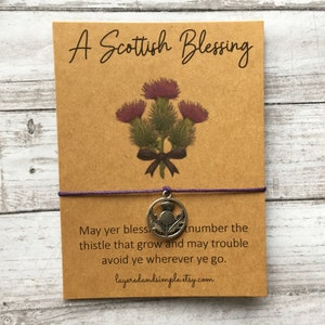 Scottish Gifts, Scottish Wish Bracelet, Scottish Christmas Gift, Scottish Christmas Blessing, Scottish Thistle Bracelet, Thistle Bracelet