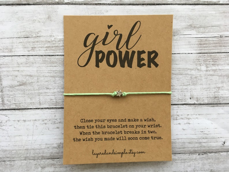 Gifts for Girls Inspirational Gift Girl Power Feminist Wish Bracelet Empowerment Bracelet Bulk Feminist Bracelet Girl Power Bracelet