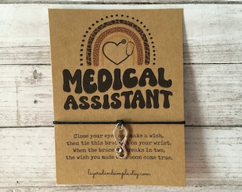 Medical Assistant Gifts, Medical Assistant Wish Bracelet, Medical Assistant Appreciation Week, MA Appreciation Gift, CMA gifts, Gift for CMA