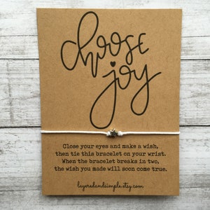 Wish Bracelet, Choose Joy Wish Bracelet, Religious Gift, Faith Gifts, Gift of Faith, Grace Bracelet, Sunday School Gifts, Religious School