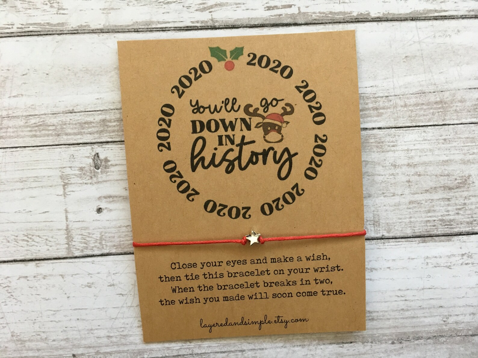 Joyeux Noël 2020 Cadeaux de Noël Bracelet de vœux de Noël | Etsy