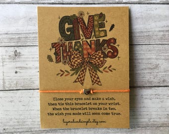 Thanksgiving Wish Bracelet Party Favor Gifts