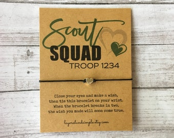Scout Wish Bracelet, Handmade Troop Gift