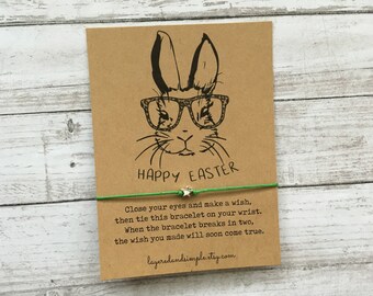 Easter Wish Bracelet, Party Favor, Handmade Cord Bracelet