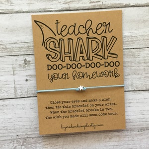Teacher Appreciation Gift, Teacher Gift, Teacher Shark, Back To School Gift, Gift for Teacher, Daycare Teacher, Teacher Wish Bracelet, Bulk