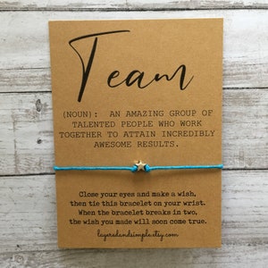 Team Gifts, Team Wish Bracelet, Custom Team Gift, Gift for a Team, Employee Appreciation Gifts, Team Favors, Thank You Gifts, Team Gift Bulk