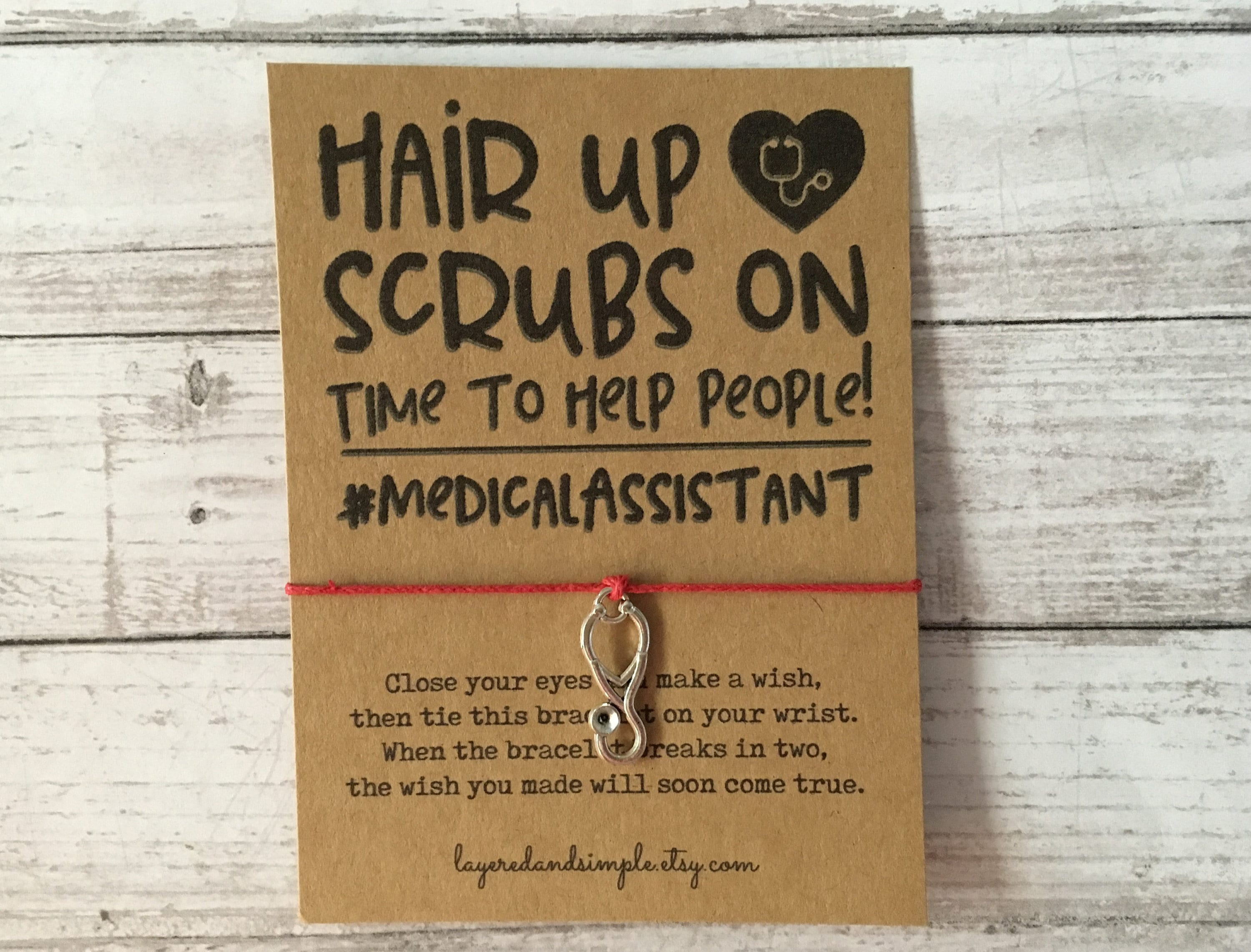 Medisch assistent wensarmband, stethoscoopbedel, waarderingscadeau