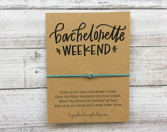 Custom Bachelorette Wish Bracelet Favors, Star Charm