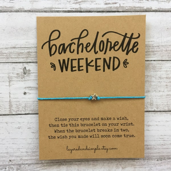 Custom Bachelorette Wish Bracelet Favors, Star Charm