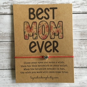 Beste moeder ooit, Moederdagcadeau, wensarmband, moedercadeau, moederarmband, moederverjaardagscadeau, moedercadeau, Moederdag, Moederdagkaart
