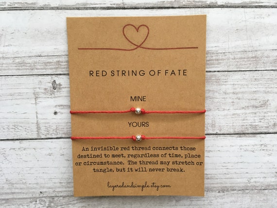 Red String of Fate Couples Bracelet, Good Fortune Jewelry