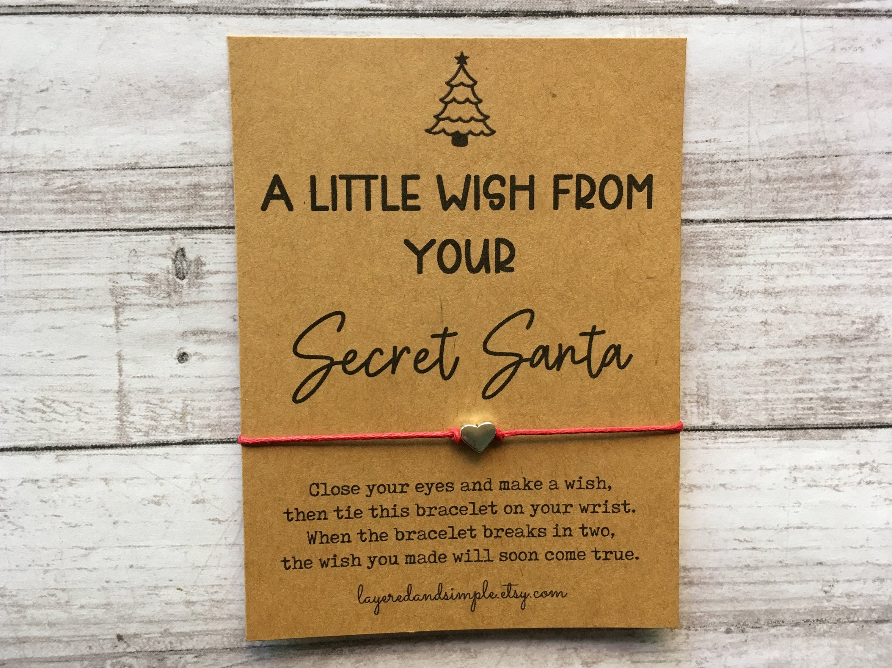 Secret Santa Wish Bracelet, Christmas Gift Co-Worker,5 Dollar Gift,Gifts Under 5 Dollars,5 Dollar Bracelet,Wish Bracelet Friend