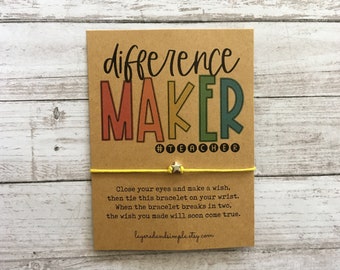Teacher Appreciation Gift, Teacher Gift, Back To School, Back To School Gift, First Day Of School, Wish Bracelet Favors, Wish Bracelet