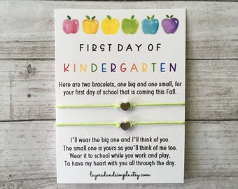 First Day of Kindergarten Back to School Wish Bracelet Set
