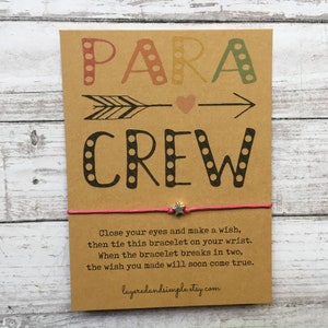 Para Regalos Para Crew Para Squad Regalo para paraprofesionales Pulsera de deseos Regalos para maestros Apreciación del maestro Para Regalo Regalo paraprofesional