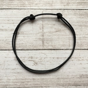 Surfer Beach Bracelet, Black String Bracelet, Waterproof Adjustable Bracelet, Boyfriend Bracelet, Black Cord Bracelet, Anklet Bracelet