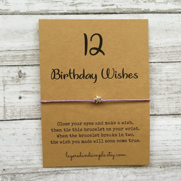 12th Birthday, 12th Birthday Gift, 12th Birthday Party Favors, Milestone Birthday Favors, 12th Birthday Gift for Her, 12th Birthday Card