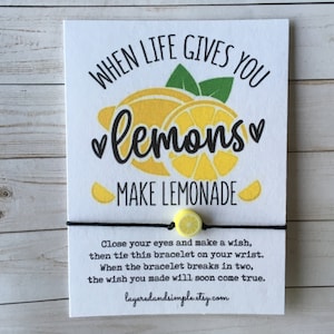 Lemon Wish Bracelet, Wish Bracelet, When Life Gives You Lemons, Lemon Charm, Lemon Slice Bracelet, Friendship Bracelet, Bulk Lemon Bracelets