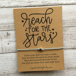 Wish Bracelet, Graduation Party Favors, Graduation Gift, Reach for the Stars, Graduation Gifts, Class of 2020, Gift for Seniors image 2