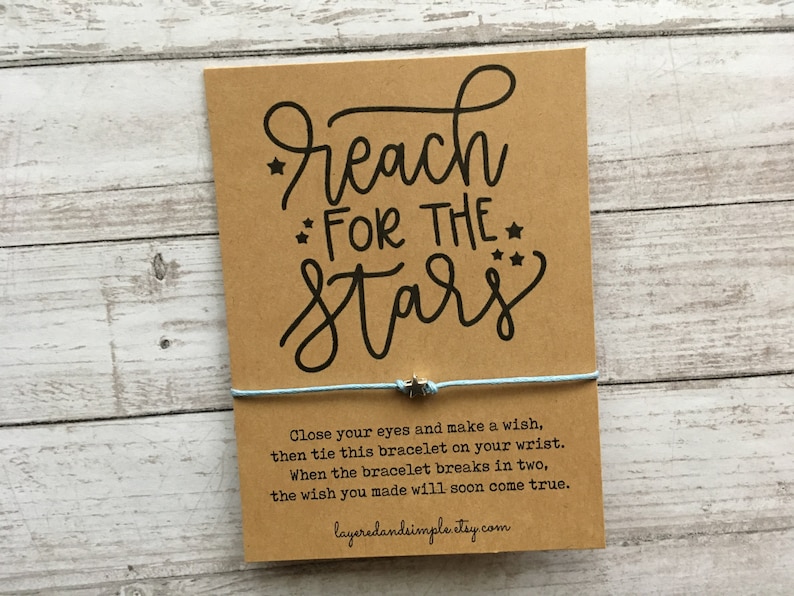 Wish Bracelet, Graduation Party Favors, Graduation Gift, Reach for the Stars, Graduation Gifts, Class of 2020, Gift for Seniors image 2