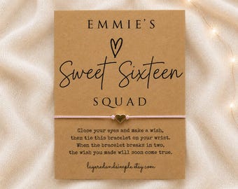 Personalized Sweet 16 Wish Bracelet, Custom Birthday Party Favors
