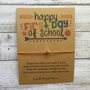 Back to School, Back to School Wish Bracelet, First Day of School Gift, First Day of School Bracelet, Back to School Gift Student, Teacher
