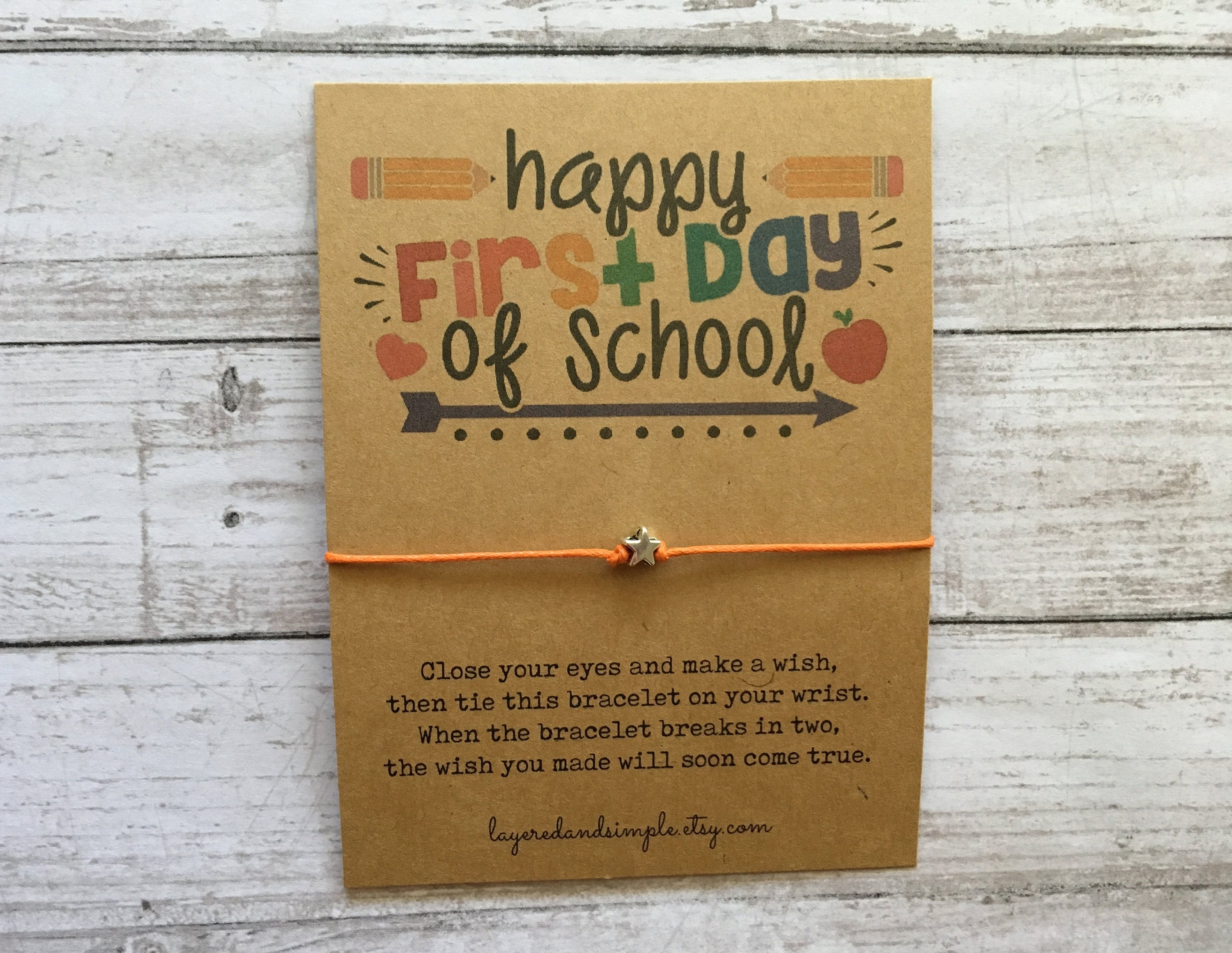 Back to School, Back to School Wish Bracelet, First Day of School Gift, First Day of School Bracelet, Back to School Gift Student, Teacher